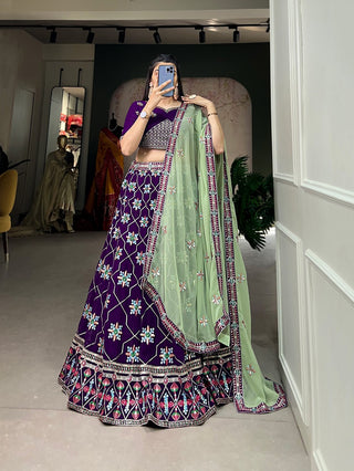 Ship From India! Varman Lehenga For Women Ready To Wear Lehenga Choli Georgette Sequins, Thread Embroidery Party Wear Fully Stitched Blouse, Listing ID: PRE8943651979546