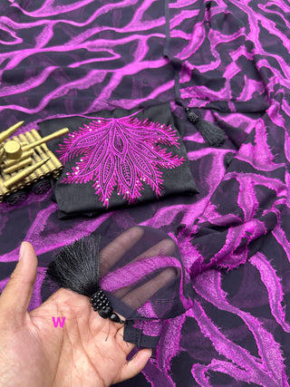 Ship From India! Varman Traditional Indian Saree for Women Ready to Wear Saree Bamber Brasso Velvet Sequins Party Wear Fully Stitched Blouse, Listing ID: PRE8951758225690