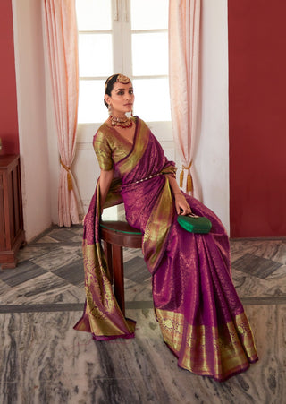 0826 Media 7 of 21        kanchivaram-saree-with-copper-zari-work-color-pink-1