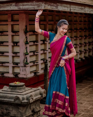 kanjiveram-silk-lehenga-choli-dupatta-set-zari-work-color-blue-pink-2