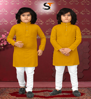 2-3 Days Delivery! Boys Kurta with Pyjama Sequins Work Regular Fit, Item Code-BKP910445284