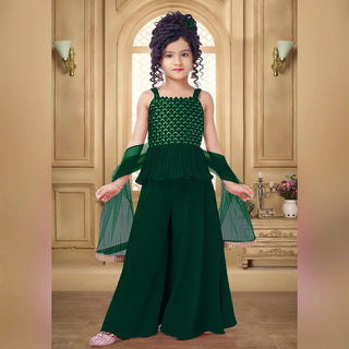 2-3 Days Delivery! Kids Wear Embroidery Kurti Sharara With Dupatta, Listing ID: 8909473120538