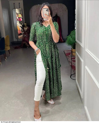 2-3 Days Delivery! Indian Kurtis for Women Indian Wear Ready to Wear Rayon with Digital Print Party Wear 1 Piece, Listing ID: 8957085778202