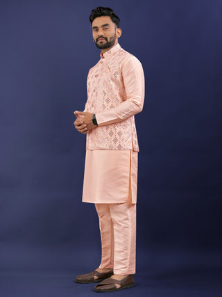 kurta-koti-pyjama-set-with-embroidery-sequence-work-color-pink-2