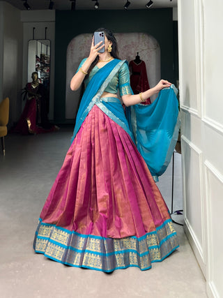 lehenga-choli-dupatta-set-kanchipuram-zari-weaving-work-color-magenta-2