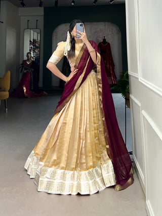 lehenga-choli-dupatta-set-kanchipuram-zari-weaving-work-color-sand-1