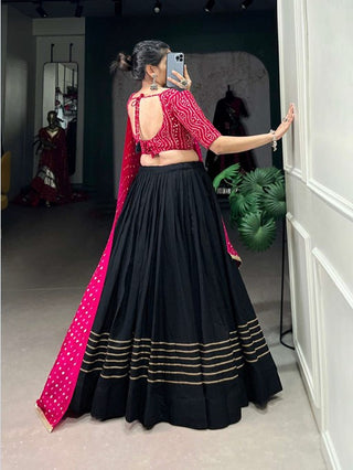 lehenga- choli -dupatta-set-pure-chanderi-zari-weaving-with-gota-patti-lace-work-color-black-2