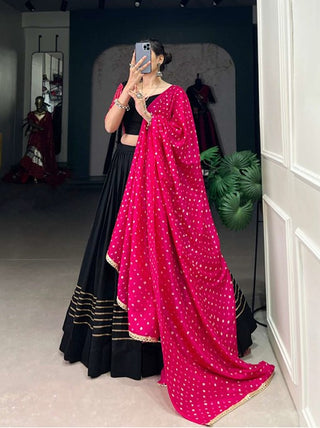 lehenga- choli -dupatta-set-pure-chanderi-zari-weaving-with-gota-patti-lace-work-color-black-4