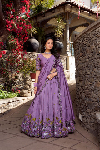 lehenga- choli -dupatta-set-vichitra-simmer-sequins-thread-embroidery-work-color-purple-3