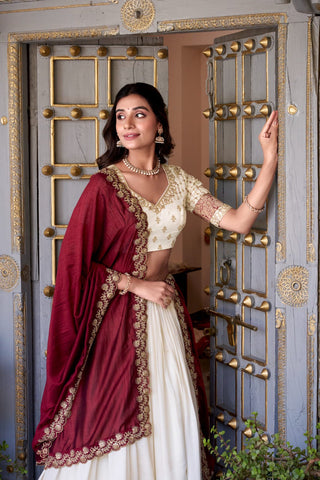 lehenga-kurti-dupatta-set-pure-vichitra-silk-zari-weaving-sequins-lace-work-color-white-3