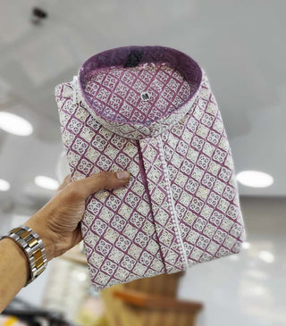 men-kurta-chudidar-pyjama-set-heavy-rayon-lucknowi-work-mate-sequence-color-purple