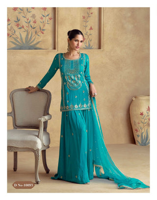 premium-chinnon-silk-kurti-plazzo-dupatta-suit-set-with-sequins-embroidered-work-color-cyan-1
