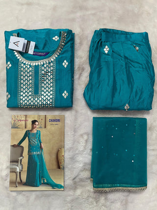 premium-chinnon-silk-kurti-plazzo-dupatta-suit-set-with-sequins-embroidered-work-color-cyan-2
