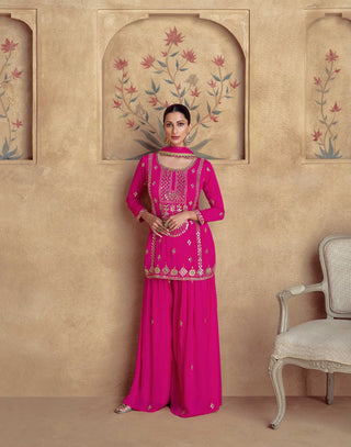 premium-chinnon-silk-kurti-plazzo-dupatta-suit-set-with-sequins-embroidered-work-color-magenta-2