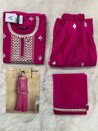 premium-chinnon-silk-kurti-plazzo-dupatta-suit-set-with-sequins-embroidered-work-color-magenta-3
