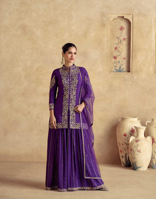 premium-chinnon-silk-kurti-plazzo-dupatta-suit-set-with-sequins-embroidered-work-color-purple-1