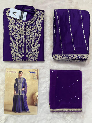 premium-chinnon-silk-kurti-plazzo-dupatta-suit-set-with-sequins-embroidered-work-color-purple-3