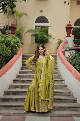 premium-chinon-kurti-sharara-dupatta-set-with-sequins-embroidery-work-color-parrot-1