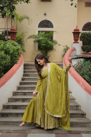 premium-chinon-kurti-sharara-dupatta-set-with-sequins-embroidery-work-color-parrot-3