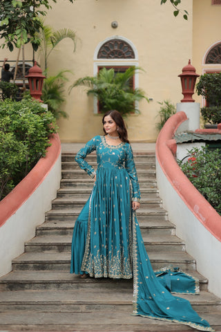 premium-chinon-kurti-sharara-dupatta-set-with-sequins-embroidery-work-color-rama-2