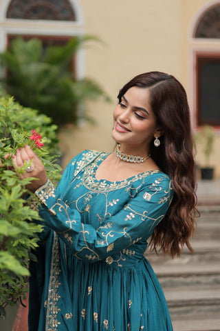 premium-chinon-kurti-sharara-dupatta-set-with-sequins-embroidery-work-color-rama-5