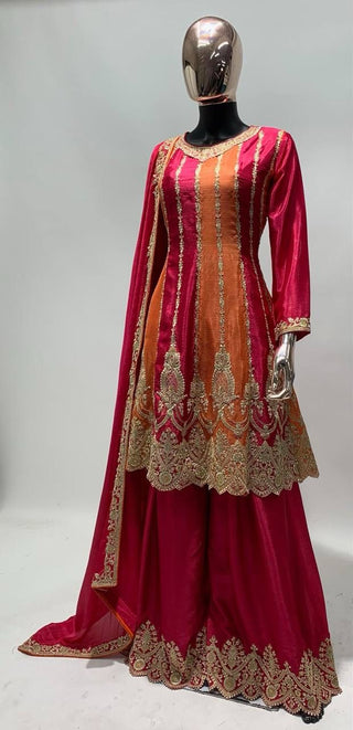 premium-chinon-kurti-sharara-dupatta-set-with-sequins-embroidery-work-color-red-orange-4