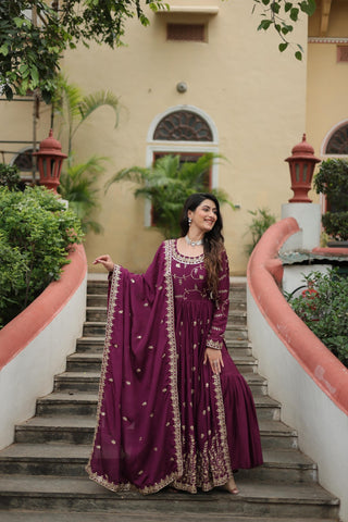 premium-chinon-kurti-sharara-dupatta-set-with-sequins-embroidery-work-color-wine-2