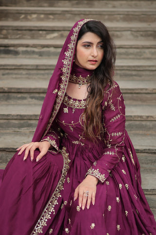 premium-chinon-kurti-sharara-dupatta-set-with-sequins-embroidery-work-color-wine-3