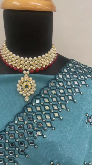 shimmer-padding-saree-with-embroidery-mirror-work