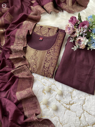 pure-banarasi-kurti-pant-dupatta-suit-set-with-print-hand-zari-waving-jacquard-work-color-maroon-6