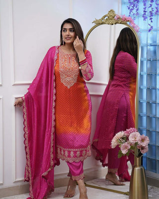 pure-chinon-silk-kurti-sharara-dupatta-suit-set-embroidery-zari-work-color-rani-4