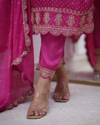pure-chinon-silk-kurti-sharara-dupatta-suit-set-embroidery-zari-work-color-rani-5