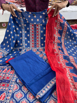 pure-cotton-60-60-top-pant-dupatta-set-with-mill-print-work-color-blue-2