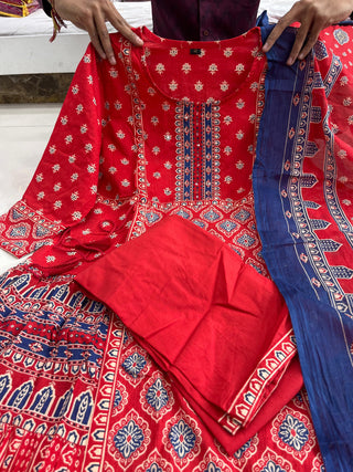 pure-cotton-60-60-top-pant-dupatta-set-with-mill-print-work-color-red-2