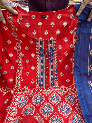 pure-cotton-60-60-top-pant-dupatta-set-with-mill-print-work-color-red-3