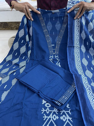 pure-cotton-kurti-pant-dupatta-suit-set-with-hand-embroidery-print-work-color-blue-6