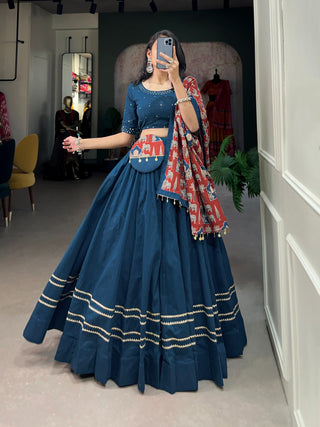 pure-cotton-lehenga-choli-dupatta-purse-set-with-gota-patti-touch-up-work-color-blue-1