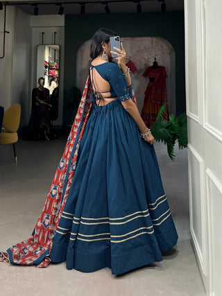 pure-cotton-lehenga-choli-dupatta-purse-set-with-gota-patti-touch-up-work-color-blue-3