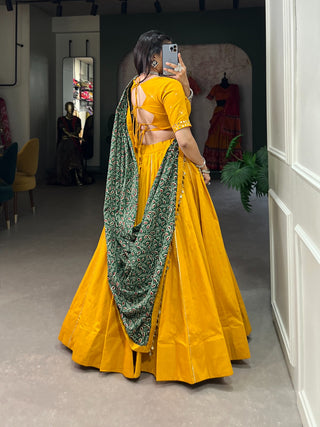 pure-cotton-lehenga-choli-dupatta-purse-set-with-gota-patti-touch-up-work-color-gold-3