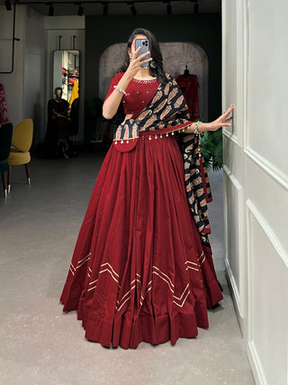 pure-cotton-lehenga-choli-dupatta-purse-set-with-gota-patti-touch-up-work-color-red-2