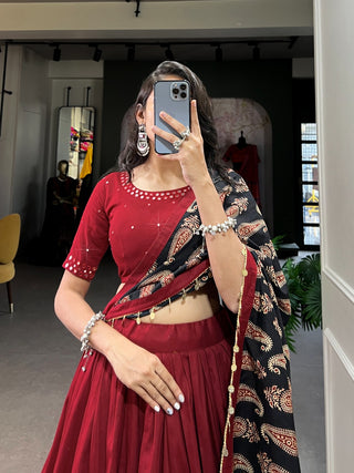 pure-cotton-lehenga-choli-dupatta-purse-set-with-gota-patti-touch-up-work-color-red-3