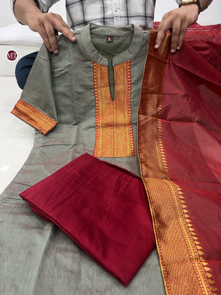 pure-kanchi-cotton-top-pant-dupatta-suit-set-with-jacquard-weaving-prints-hand-zari-weaving-work-color-grey-7