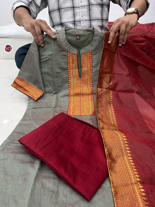 pure-kanchi-cotton-top-pant-dupatta-suit-set-with-jacquard-weaving-prints-hand-zari-weaving-work-color-grey-9