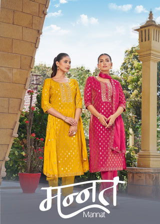 pure-viscose-simmer-roman-kurti-bottom-dupatta-set-with-embroidery-gold-print-work-2