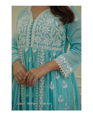 rayon-cotton-kurti-palazzo-dupatta-set-with-chikankari-work-color-green-2