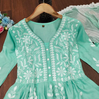 rayon-cotton-kurti-palazzo-dupatta-set-with-chikankari-work-color-green-5