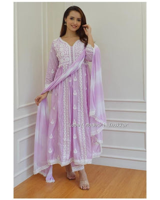 rayon-cotton-kurti-palazzo-dupatta-set-with-chikankari-work-color-purple-1