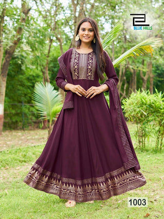 rayon-gown-with-dupatta-with-sequence-embroidery-print-work-wine-1