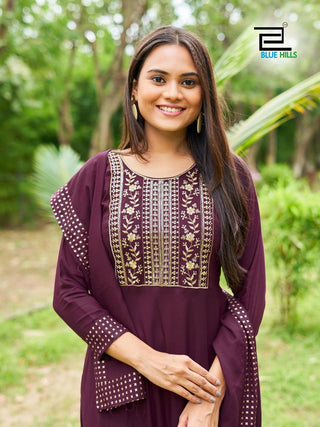 rayon-gown-with-dupatta-with-sequence-embroidery-print-work-wine-2