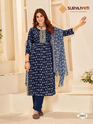 rayon-salwar-bottom-dupatta-set-with-foil-print-work-navy-blue